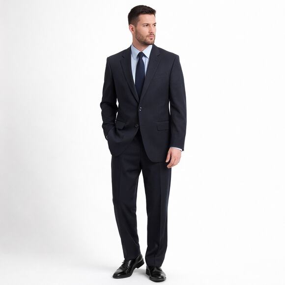 Jos A Bank Size 44L Men's 2-Piece Suit Pants Sport Coat Blazer Jacket Black
